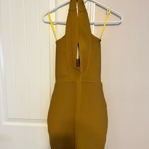 Mustard bandage dress